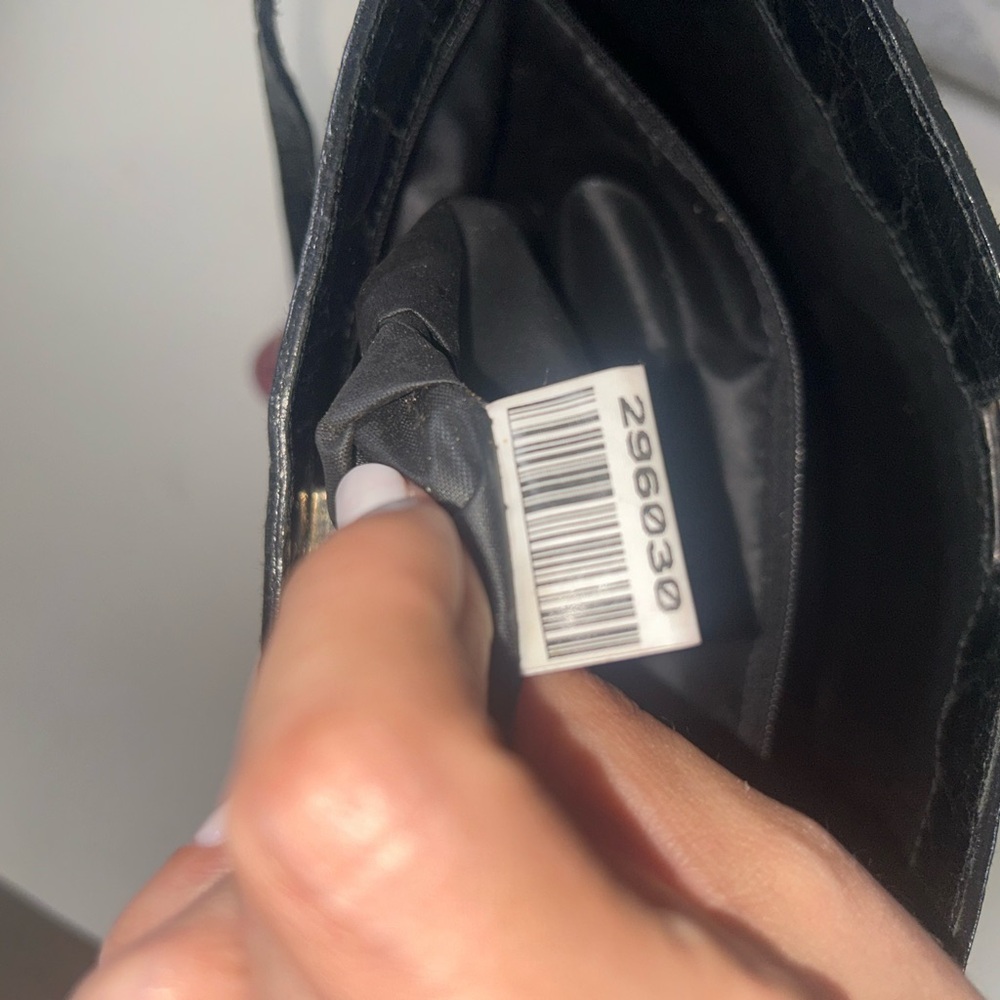 Furla crocodile embossed black leather tote bag - Picture 15 of 16